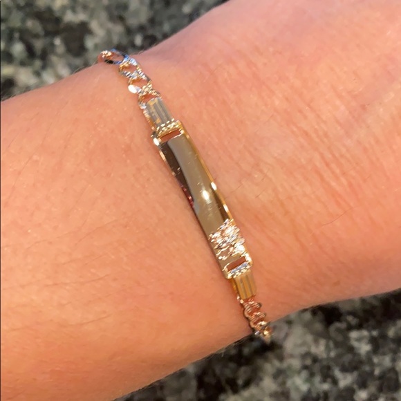 Girls 14k Gold Butterfly ID Bracelet 6 inches - Picture 4 of 15